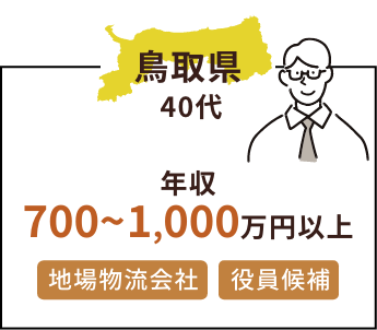 鳥取県40代 年収700〜1000万円以上