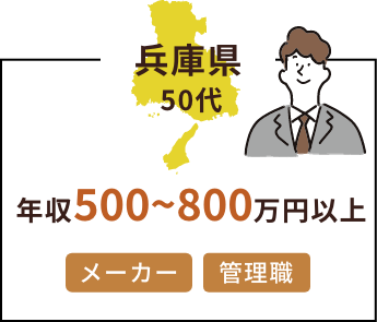 兵庫県50代 年収500〜800万円以上